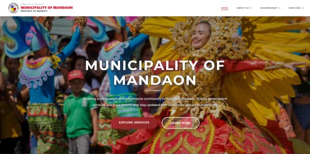 Mandaon Municipal Website homepage