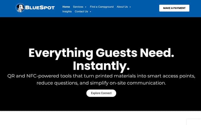 BlueSpot Connect homepage