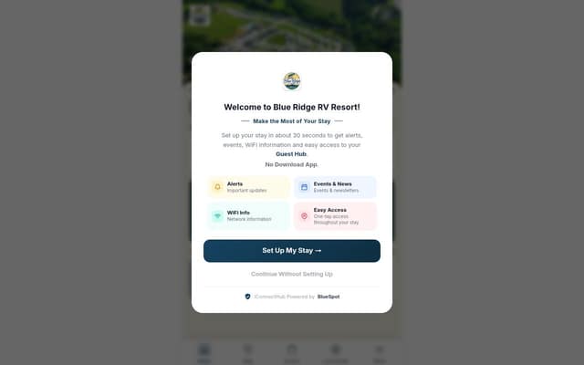 Blue Ridge River Resort Guest Hub homepage