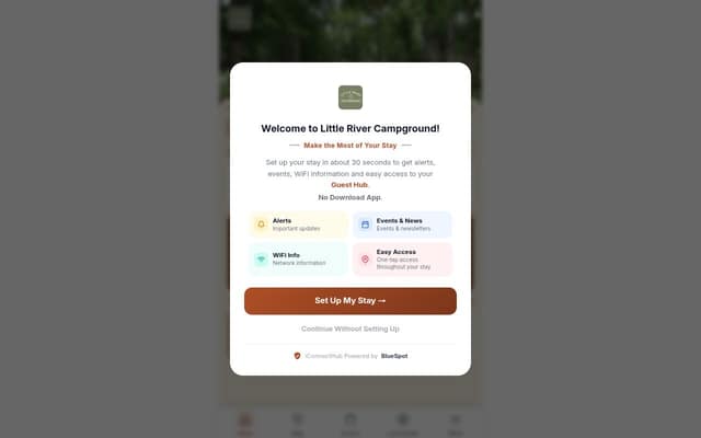 Little River Campground Guest Hub homepage