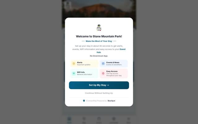 Stone Mountain Park Campground Guest Hub homepage