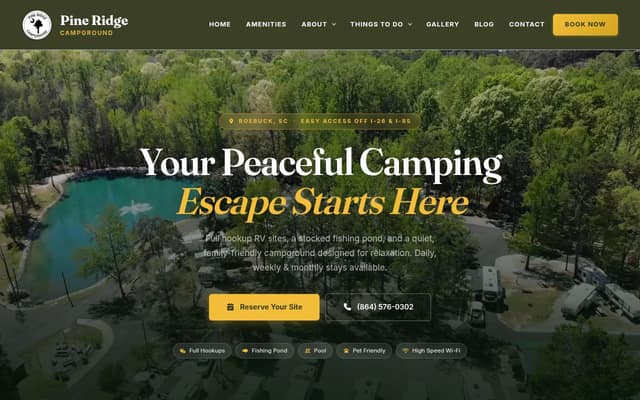 Pine Ridge Campground homepage